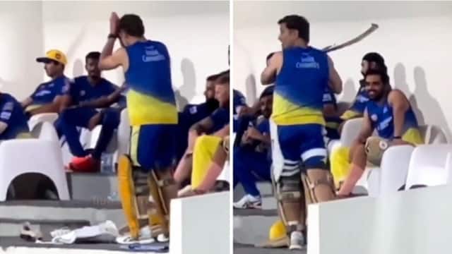 IPL 2023 MS Dhoni was getting ready for batting folded hands for his fans watch video – IPL 2023: बैटिंग के लिए तैयार हो रहे थे धोनी, क्या देखकर जोड़ लिए हाथ Hindustan Hindi News