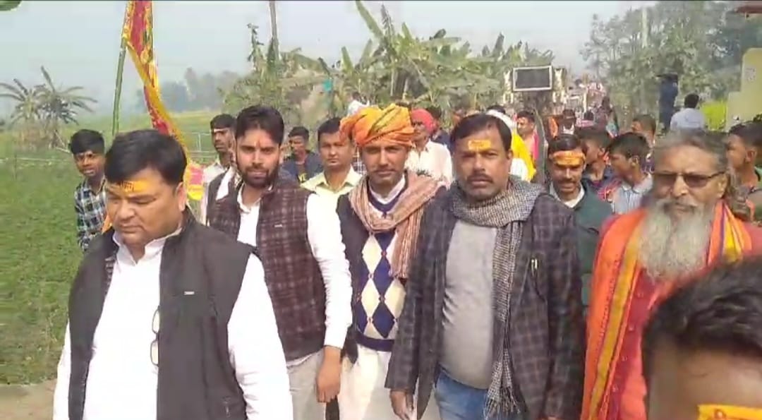 श्री मारुति नंदन हनुमंत प्राण प्रतिष्ठा को लेकर की गई जलभरी मुखिया प्रतीक रहे मौजूद