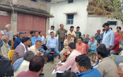 जलनिकासी को लेकर पदाधिकारियों ने की ग्रामीणों के साथ बैठक