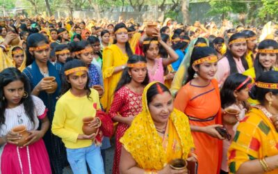 श्रीरुद्र महायज्ञ को लेकर निकाली गयी गाजे-बाजे के साथ शोभायात्रा