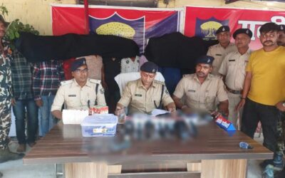 स्कॉर्पियो सवार 10 बदमाश हथियार के साथ गिरफ्तार