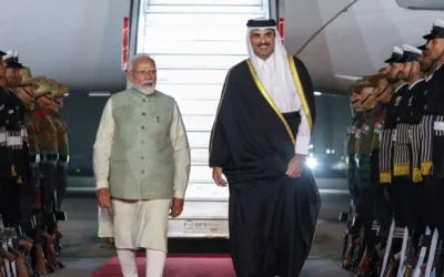 कतर के अमीर शेख तमीम बिन हमद अल थानी दो दिवसीय भारत की राजकीय यात्रा पर पहुंचे