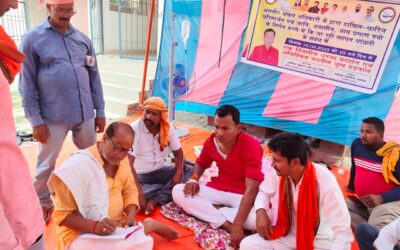 लोजपा नेता का अनशन बीडीओ थानाध्यक्ष ने तोड़वाया