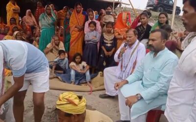 भेल्दी के मलाही में शिव मंदिर का किया गया शिलान्यास