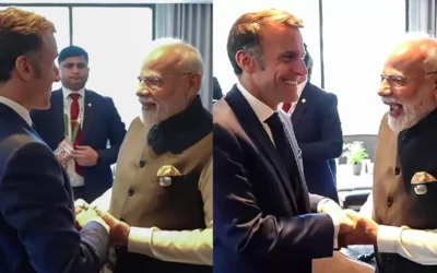 पीएम मोदी मैक्रों से मिले,दोनों खूब हंसे